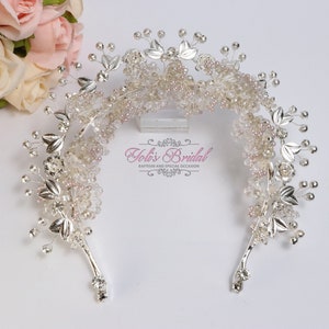 FAST Shipping!!! Silver Halo Crown, Bridal Wreath, Bridal Headband, Wedding Headband, Bride Tiara, Rhinestone Halo, Crystal Wreath