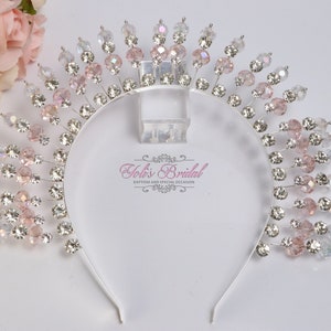 FAST Shipping!!! Silver Halo Crown, Bridal Wreath, Bridal Headband, Wedding Headband, Bride Tiara, Rhinestone Halo, Crystal Wreath