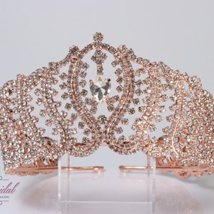 FAST SHIPPING!!! Rose Gold Crown, Gorgeous Rose Gold Tiara, Stunning Sparkle Silver Tiara