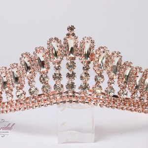 FAST SHIPPING! Rose Gold Sparkling Tiara, Crystal Tiara, Wedding Tiara, Crown, Princess Tiara, Quinceañera, Sweet 16 Tiara, Bridal Tiara