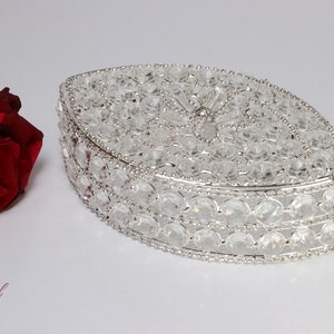 Fast Shipping!! Silver Beautiful Crystal Rhinestones Box, Wedding Lasso Box, Wedding Jewelry Box, Wedding Arras, Lasso Box, Wedding Lasso