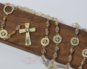 FAST SHIPPING!! Beautiful Gold Rosary, Wedding Rosary, Communion Rosary, Christening Rosary, Confirmation Rosary, Rosary Gift