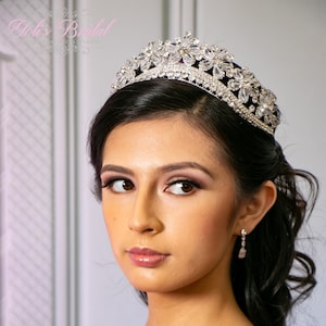 FAST SHIPPING! Silver Sparkling Tiara, Crystal Tiara, Wedding Tiara, Crown, Princess Tiara, Quinceañera, Sweet 16 Tiara, Bridal Tiara