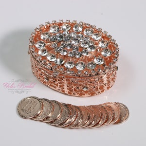 FAST Shipping! Beautiful Crystal Box, Wedding Ring Box, Wedding Arras, includes the 13 coins, Unity Coins, Arras, Arras de Boda