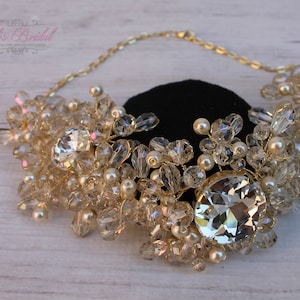 FAST Shipping!!! Gold Bridal Halo, Bridal Wreath, Bridal Headband, Wedding Headband, Bride Tiara, Swarovski Halo, Crystal Wreath