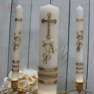 FAST SHIPPING!! Wedding Unity Candle Set with or without the Candle Holder, Unity Candle, Gold Unity Candle