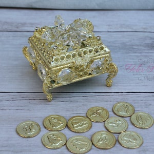NEW!!! Gold Wedding Arras, Ring Box, Arras de Boda, Anniversary Unity Coins, Treasurer Chest Wedding Arras, Gold Wedding Arras, Bridal Arras