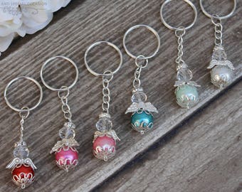FAST SHIPPING!! 12 Pieces Silver Angel Key Chain, Christening Favor, Baptism Favor, Communion Favor, Confirmation Favor, Baptism Thank you