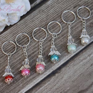 FAST SHIPPING 12 Pieces Silver Angel Key Chain Christening image 1