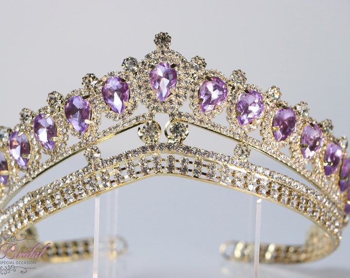 FAST SHIPPING Gold With Lilac Tiara Gorgeous Gold Tiara - Etsy