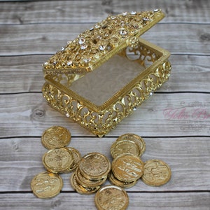 ¡NUEVO! Preciosa caja de cristal Swarovski, caja para anillos de boda, arras de boda, monedas de la unidad, caja para anillos, regalo de boda, regalo de aniversario, arras de boda.