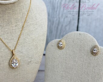 FAST SHIPPING! Beautiful Gold Swarovski Crystals Jewelry Set, Bridal Jewelry Set, Sweet 16 Jewelry Set, Bridesmaid Jewelry Set, Mother's Day