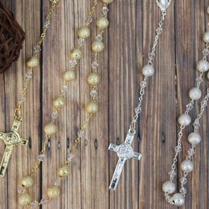 FAST SHIPPING!!! Handcrafted Beautiful Rosary, Wedding Rosary, Communion Rosary, Christening Rosary, Confirmation Rosary, Rosary Gift