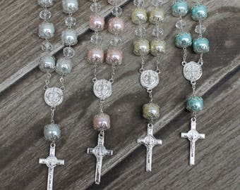 FAST SHIPPING!! 12 Pieces Silver Mini Rosary, Christening Favor, Baptism Favor, Communion Favor, Confirmation Favor, Wedding Favor, Giveaway