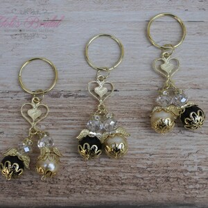 FAST SHIPPING!!! 12 Piece Gold or Silver Heart Angel Key Chain, Couple Wedding Giveaway, Baptism Favor, Communion Favor, Confirmation Favor
