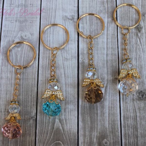 FAST SHIPPING!! 12 Pieces Gold Angel Key Chain, Christening Favor, Baptism Favor, Communion Favor, Confirmation Favor, Baptism Thank you