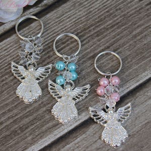 FAST SHIPPING 12 Pieces Silver Angel Key Chain Christening image 1