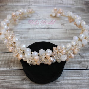 FAST Shipping!!! Gold or Silver Bridal Halo, Bridal Wreath, Bridal Headband, Wedding Headband, Bride Tiara, Swarovski Halo, Crystal Wreath