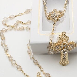 FAST SHIPPING!! Beautiful Wedding Gold Rosary, Wedding Rosary, Handcrafted Wedding Rosary