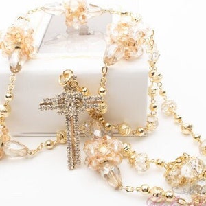 FAST SHIPPING!! Beautiful Wedding Gold Rosary, Wedding Rosary, Handcrafted Wedding Rosary