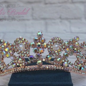 FAST SHIPPING! Rose Gold Sparkling Tiara, Crystal Tiara, Wedding Tiara, Crown, Princess Tiara, Quinceañera, Sweet 16 Tiara, Bridal Tiara