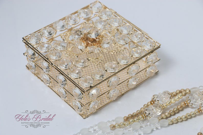 FAST SHIPPING! Beautiful Gold Wedding Lasso and Crystal Rhinestones Box ...