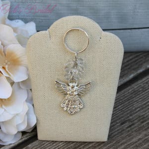 FAST SHIPPING 12 Pieces Silver Angel Key Chain Christening image 4