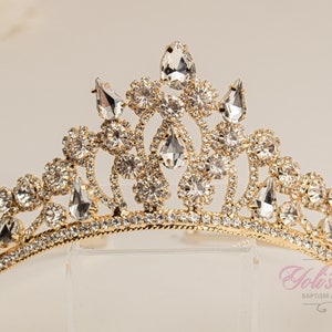 FAST SHIPPING! Gold  Sparkling Tiara, Crystal Tiara, Wedding Tiara, Crown, Princess Tiara, Quinceañera, Sweet 16 Tiara, Bridal Tiara