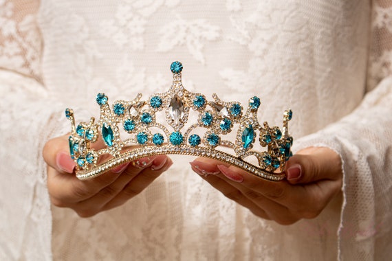 FAST SHIPPING!!! Gold Wedding Tiara, Gold Crystal Bridal  display picture 1