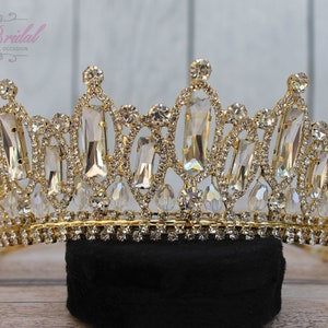 SCHNELLER VERSAND!!! Gold Hochzeit Tiara, Gold Kristall Braut Tiara, Gold Brautkrone, Prinzessin Tiara, Quinceaňera Krone, Sweet 16 Sparkling