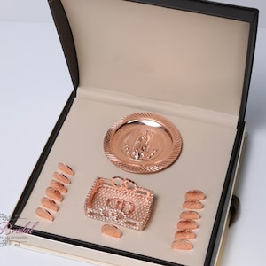 SNELLE VERZENDING! Onze-Lieve-Vrouw van Guadalupe, roségouden bruiloftarras in een mooie doos, roségouden bruiloftarras, Arras de Boda, Maagd Maria
