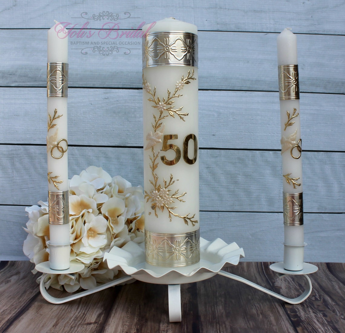 50th Anniversary Unity Candle Set 50th Anniversary Unity Etsy