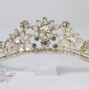 SCHNELLER VERSAND! Gold funkelnde Tiara, Kristall-Tiara, Hochzeit-Tiara, Krone, Prinzessin-Tiara, QuinceaÝera, Sweet 16 Tiara, Braut-Tiara