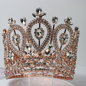 FAST SHIPPING! Rose Gold Sparkling Tiara, Crystal Tiara, Wedding Tiara, Crown, Princess Tiara, Quinceañera, Sweet 16 Tiara, Bridal Tiara