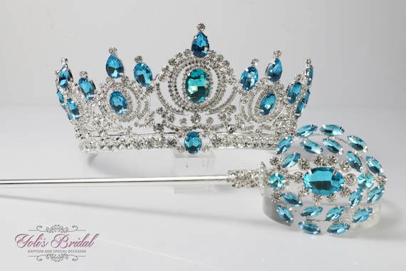 Silver and Blue Crystal Teardrop Tiara - Elegant Women’s Accessory Amazon.com: Didder Silver Tiara Crowns for Women - Girls  main image 2