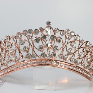 FAST SHIPPING! Rose Gold Sparkling Tiara, Crystal Tiara, Wedding Tiara, Crown, Princess Tiara, Quinceañera, Sweet 16 Tiara, Bridal Tiara
