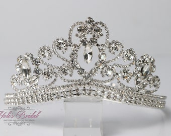 SCHNELLER VERSAND!!! SilverCrystal Clear Girl Tiara, Wunderschöne Silber Crystal Girl Krone, Atemberaubende Sparkle Girl Tiara, Kommunion Prinzessin Girl