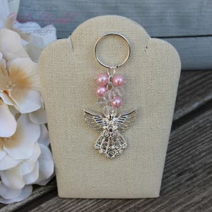 FAST SHIPPING 12 Pieces Silver Angel Key Chain Christening image 5