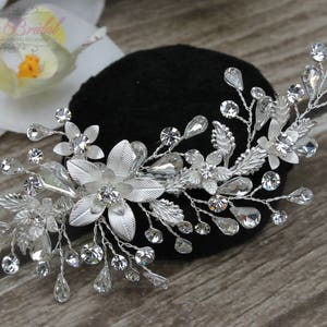 FAST SHIPPING Silver Bridal Hair Comb, Silver Wedding Hair Comb, Crystal Hair Comb, Swarovski Hair Comb, Headpiece, Crystal Headpiece image 7