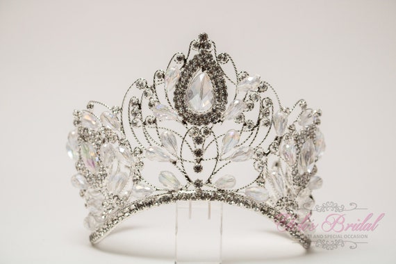 Sparkling Silver Crystal Tiara Wedding Tiara Crystal Wedding Crown Bridal Tiara - SERENA  main image 3