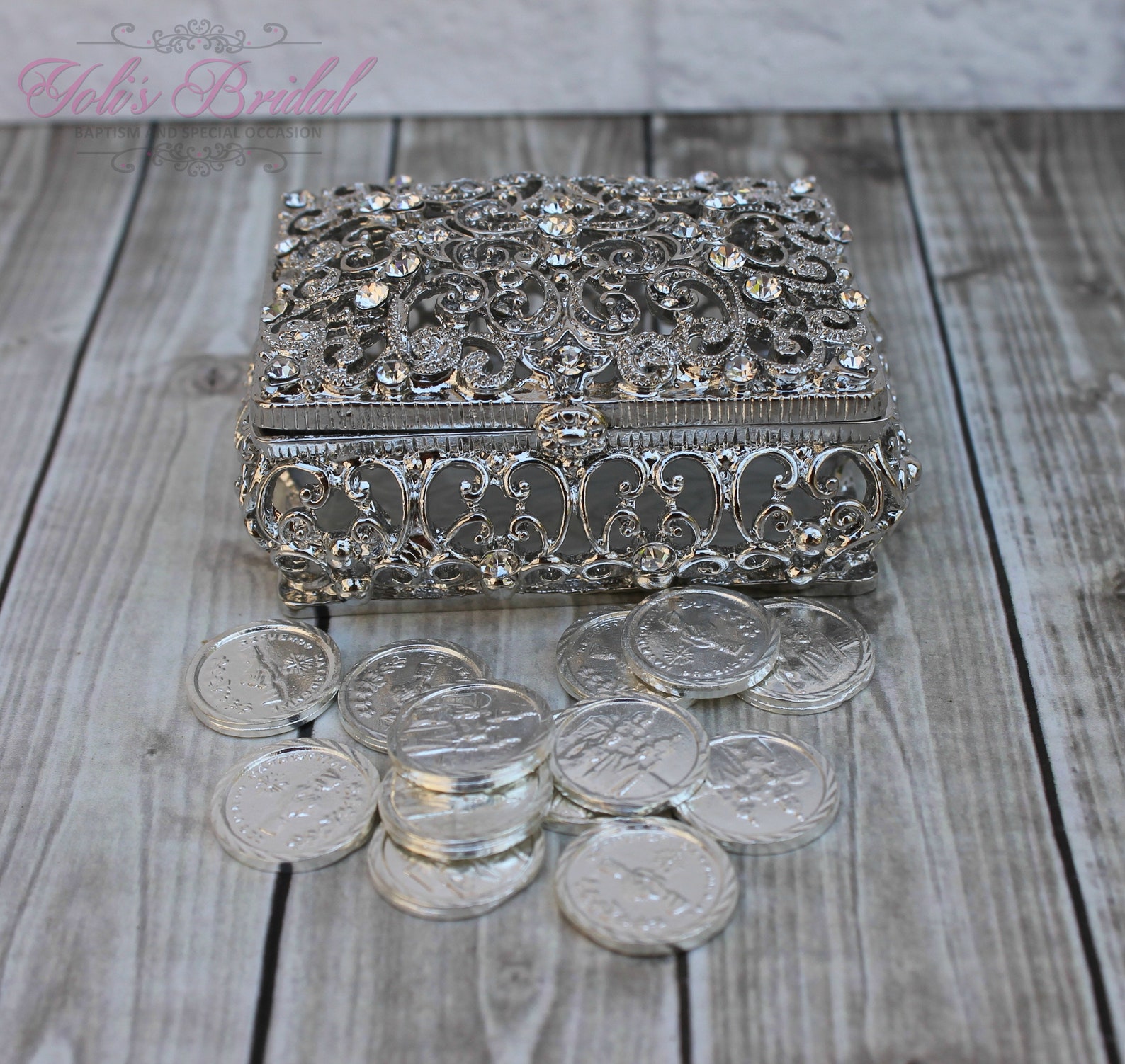 Arras Rings FAST SHIPPING!! Arras and Ring Box Set, Beautiful Swarovski Crystal ...