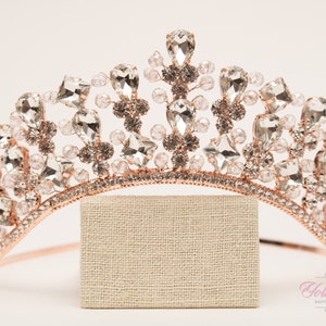 FAST SHIPPING! Rose Gold  Sparkling Tiara, Crystal Tiara, Wedding Tiara, Crown, Princess Tiara, Quinceañera, Sweet 16 Tiara, Bridal Tiara