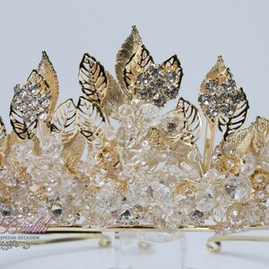 FAST SHIPPING! Gold Tiara with Crystals and Pearls, Crystal Tiara, Wedding Tiara, Crown, Princess Tiara, Quinceañera, Sweet 16 Tiara, Pearls