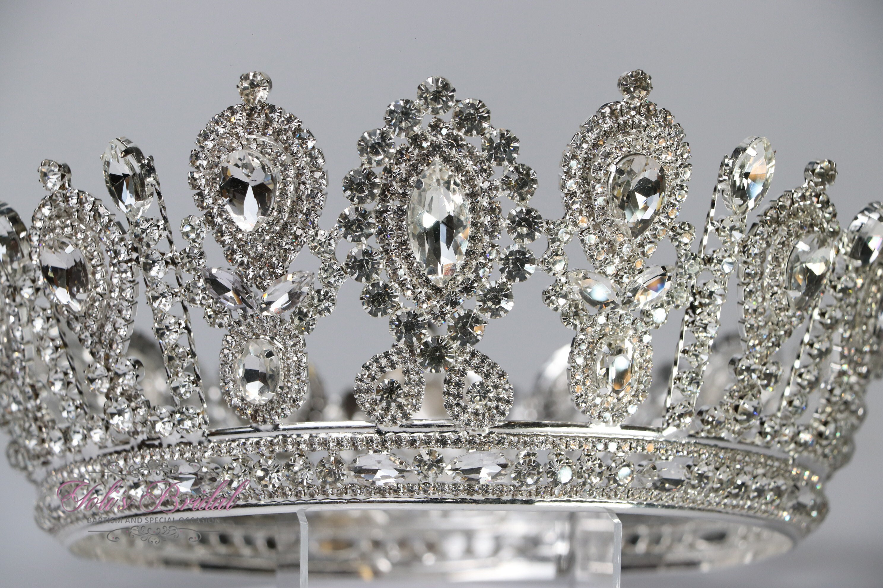 FAST SHIPPING! Silver Sparkling Crown, Crystal Tiara  display picture 1