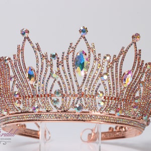 FAST SHIPPING! Rose Gold AB Sparkling Tiara, Crystal Tiara, Wedding Tiara, Crown, Princess Tiara, Quinceañera, Sweet 16 Tiara, Bridal Tiara