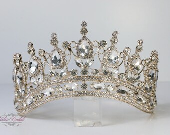 FAST SHIPPING! Gold Sparkling Tiara, Crystal Tiara, Wedding Tiara, Crown, Princess Tiara, Quinceañera, Sweet 16 Tiara, Bridal Tiara