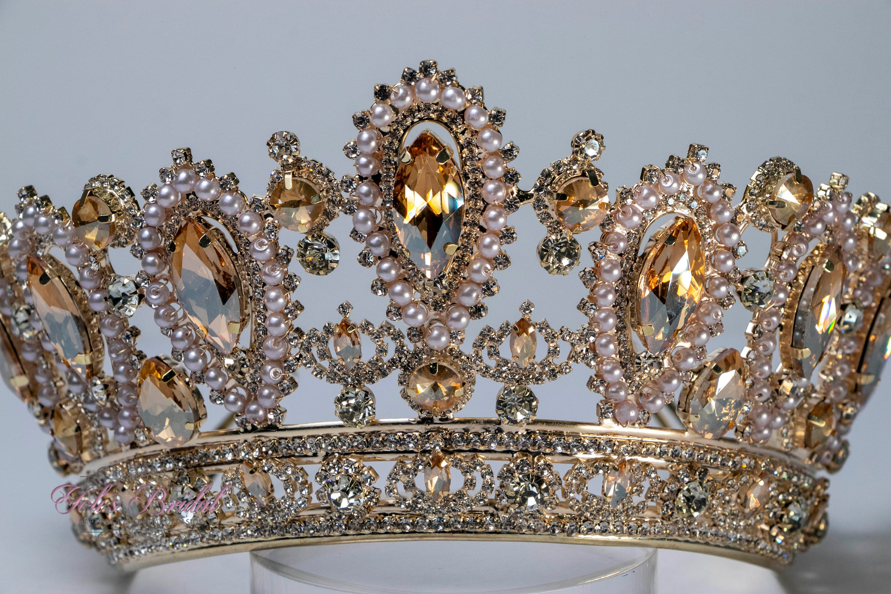 Vintage Gold Tiara, Clear Crystal\'s, open back Amazon.com: SWEETV Gold Tiara Crown for Women,Princess  main image 4