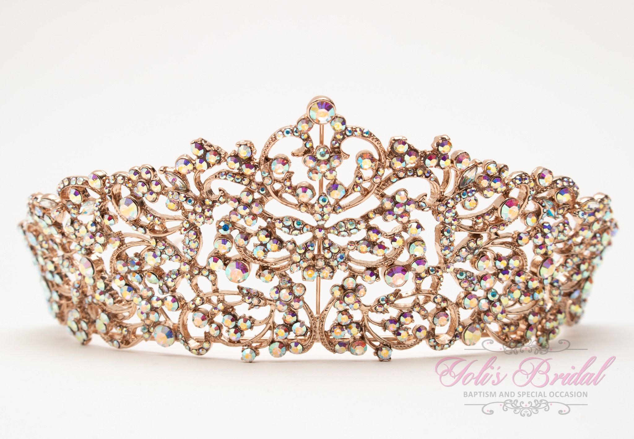 FAST Shipping!!! Rose Gold AB Swarovski Bride Tiara, Crystal 