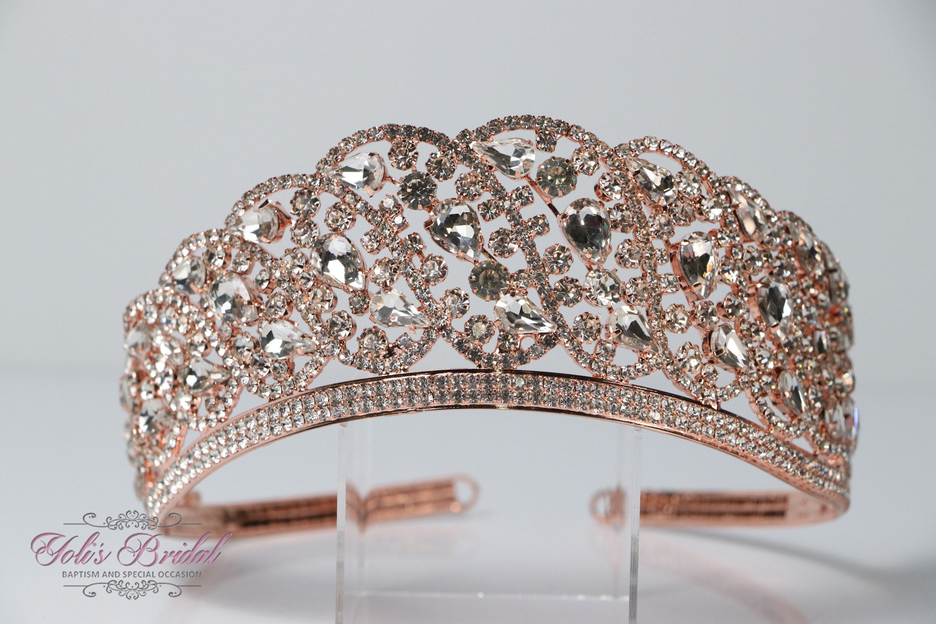 FAST SHIPPING!!! Rose Gold Crown, Gorgeous Rose Gold Tiara 