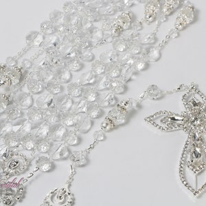 FAST SHIPPING!! Beautiful Sparkling Silver Wedding Lasso with Aurora Boreal Beads, Unity Cord, 25th Anniversary, Wedding Gift, Unity Cord